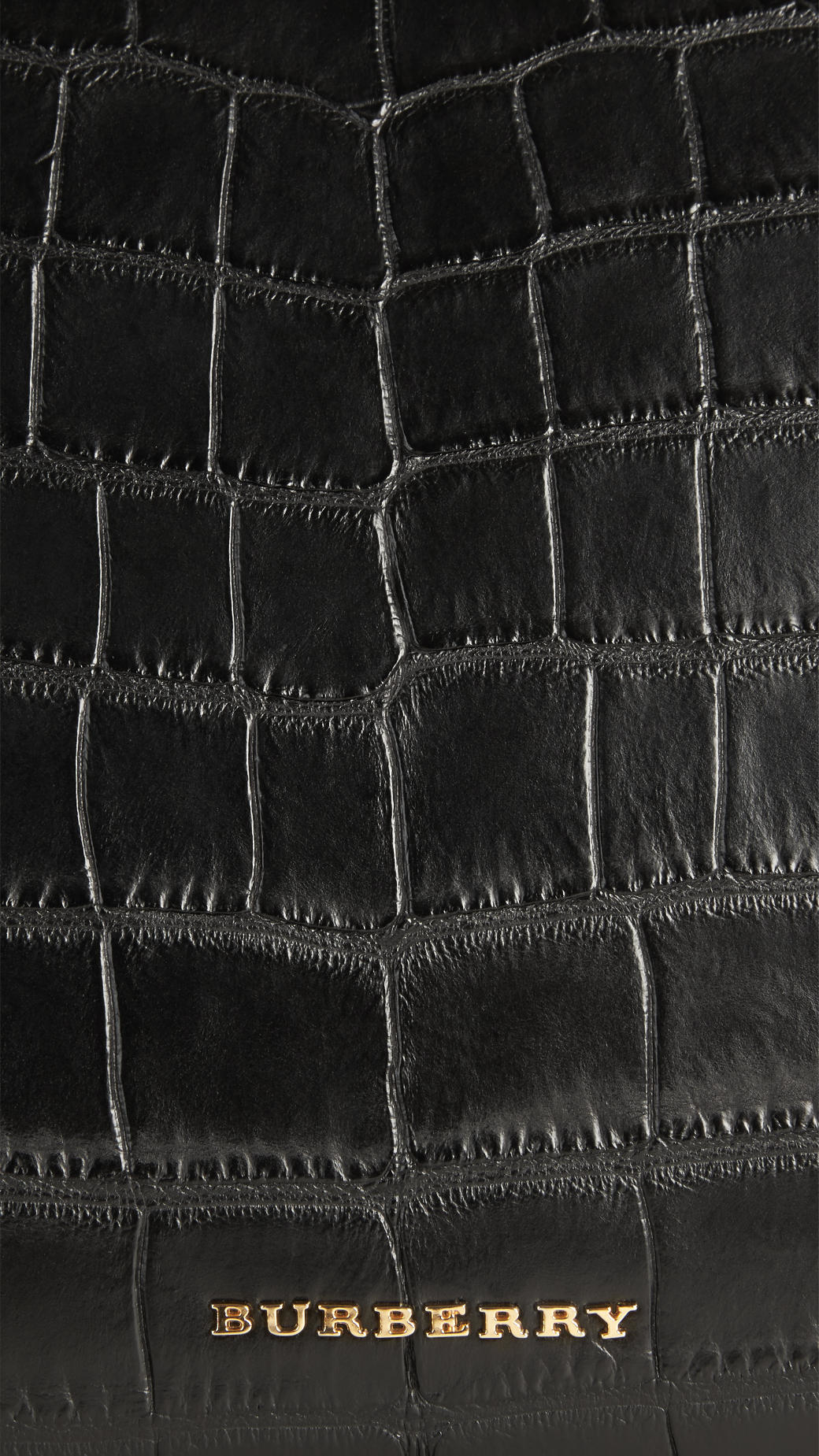 Burberry, Accessories, Black Textured Alligator Leather Ipad Case