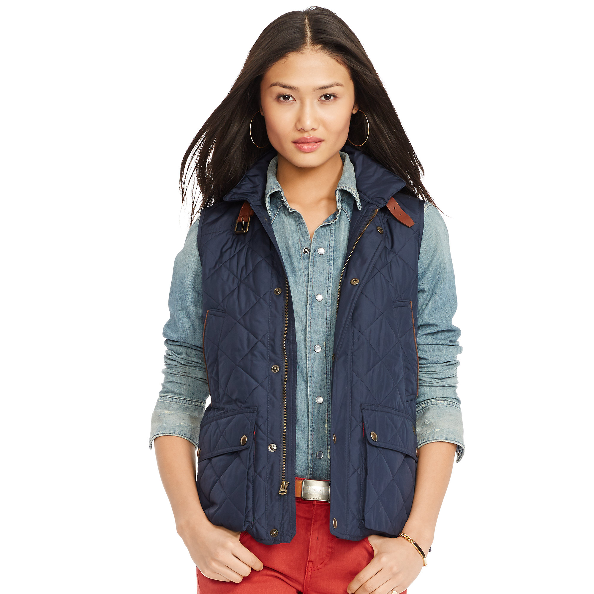 ralph lauren blue quilted jacket