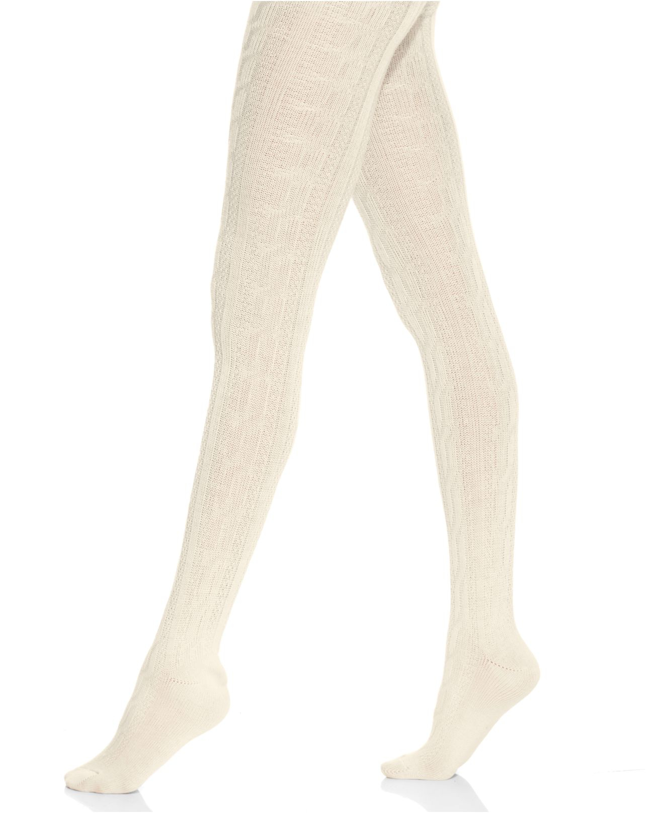 Hue Chunky Cable Knit Tights in White | Lyst