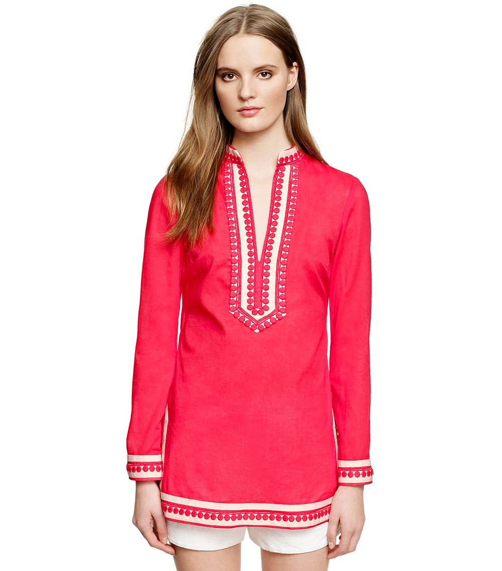 Tory Burch Tory Tunic in Red - Lyst