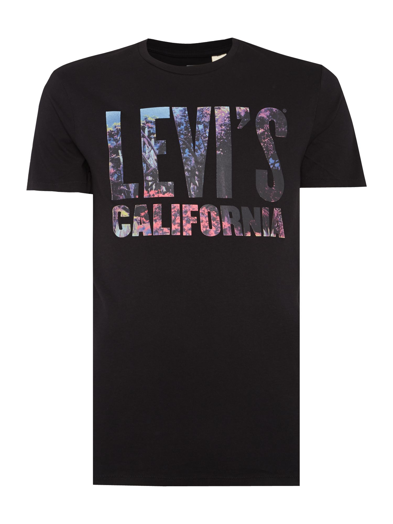 Levi's Regular Fit Floral Logo Printed T Shirt in Black for Men Save