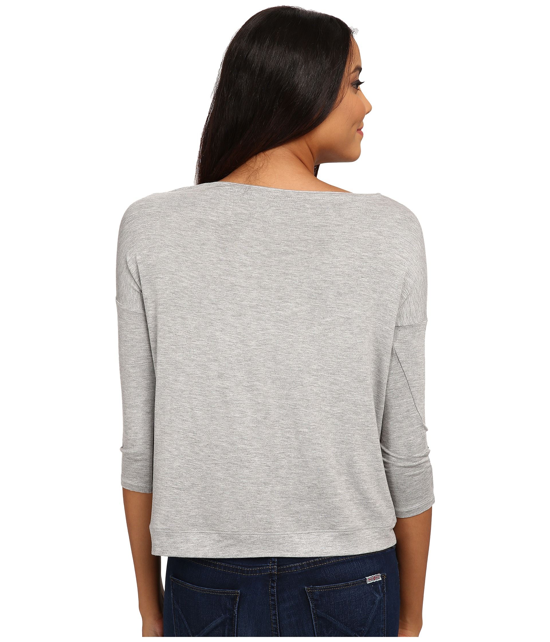 gray jean shirt