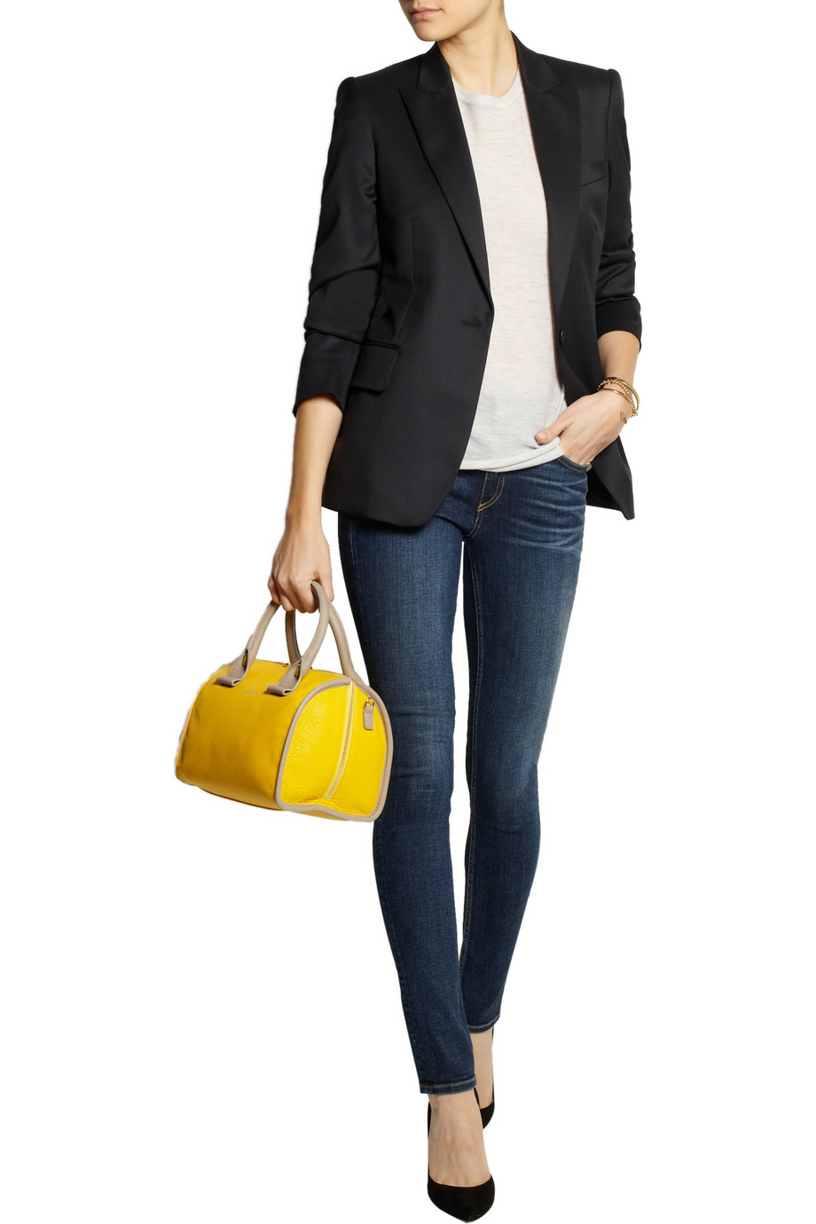 See by chlo April Texturedleather Duffle Bag in Yellow (silver ...