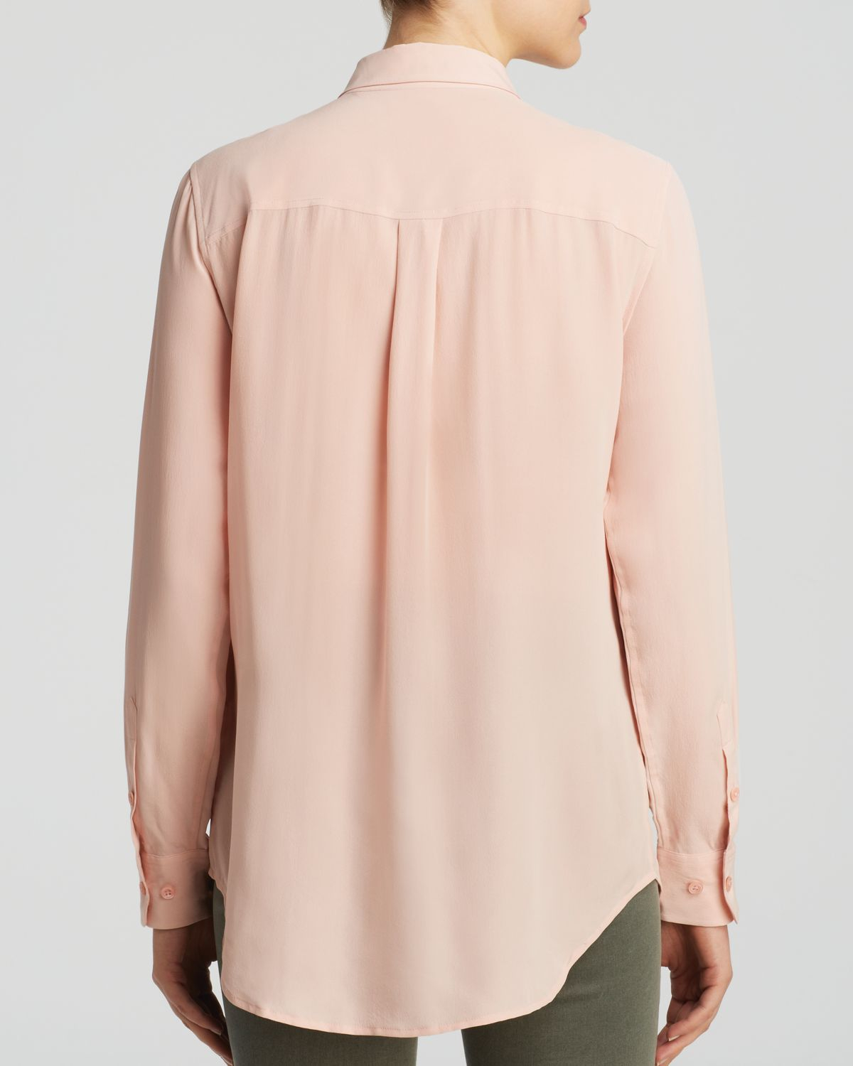 Equipment Blouse Slim Signature Silk in Powder Pink (Pink) Lyst
