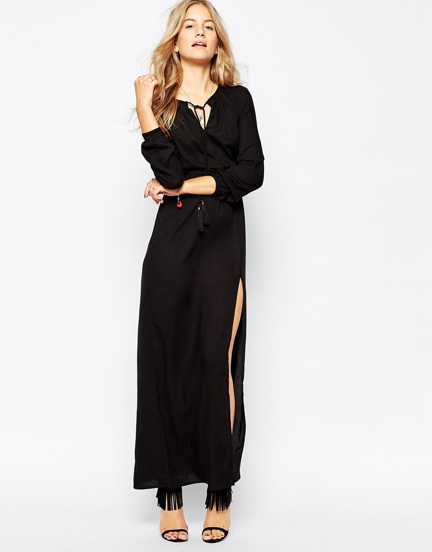 Maxi dress with long sleeves and split Maxi dress with long sleeves and split