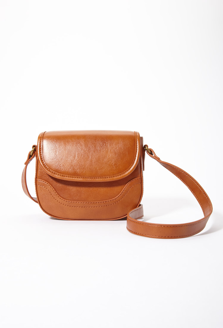 Lyst - Forever 21 Miniature Crossbody Saddle Bag in Brown