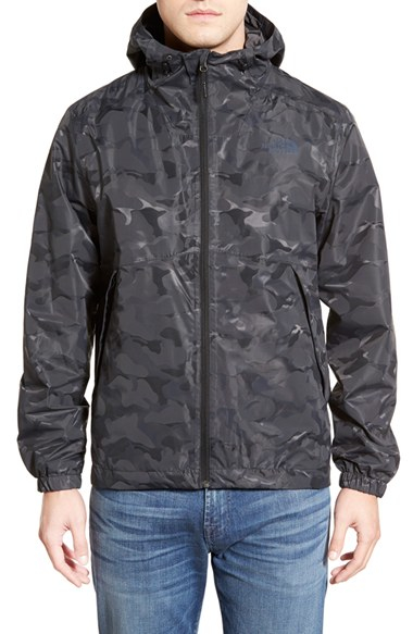 black camo north face jacket