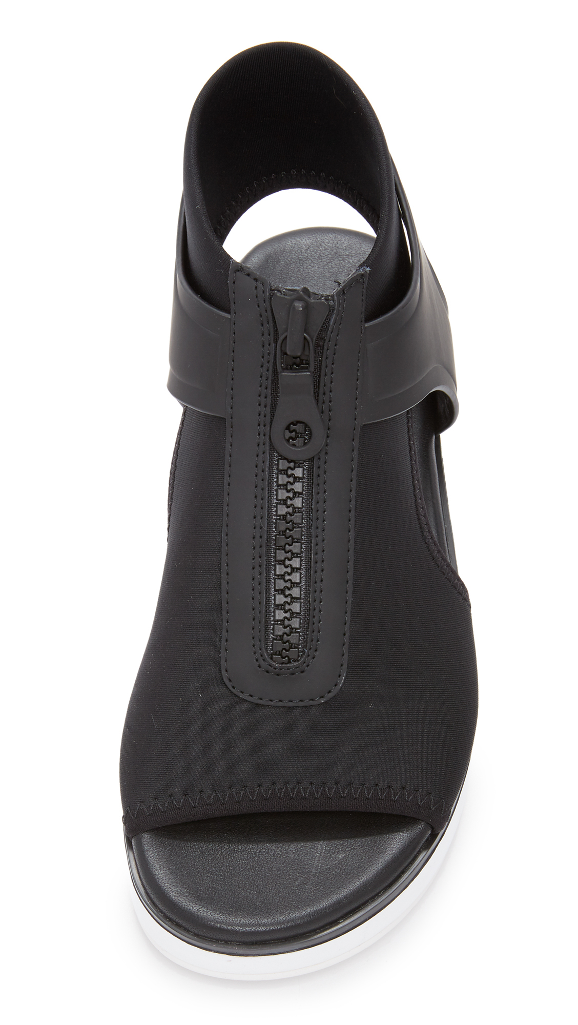 dkny black and white sandals