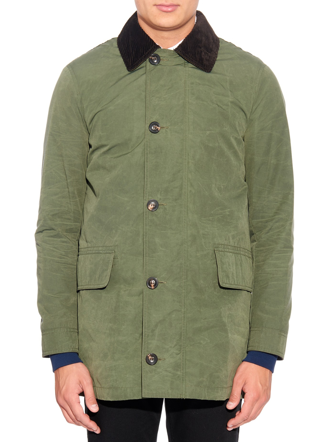 Burberry Brit Corduroy-collar Field Jacket in Natural for Men | Lyst