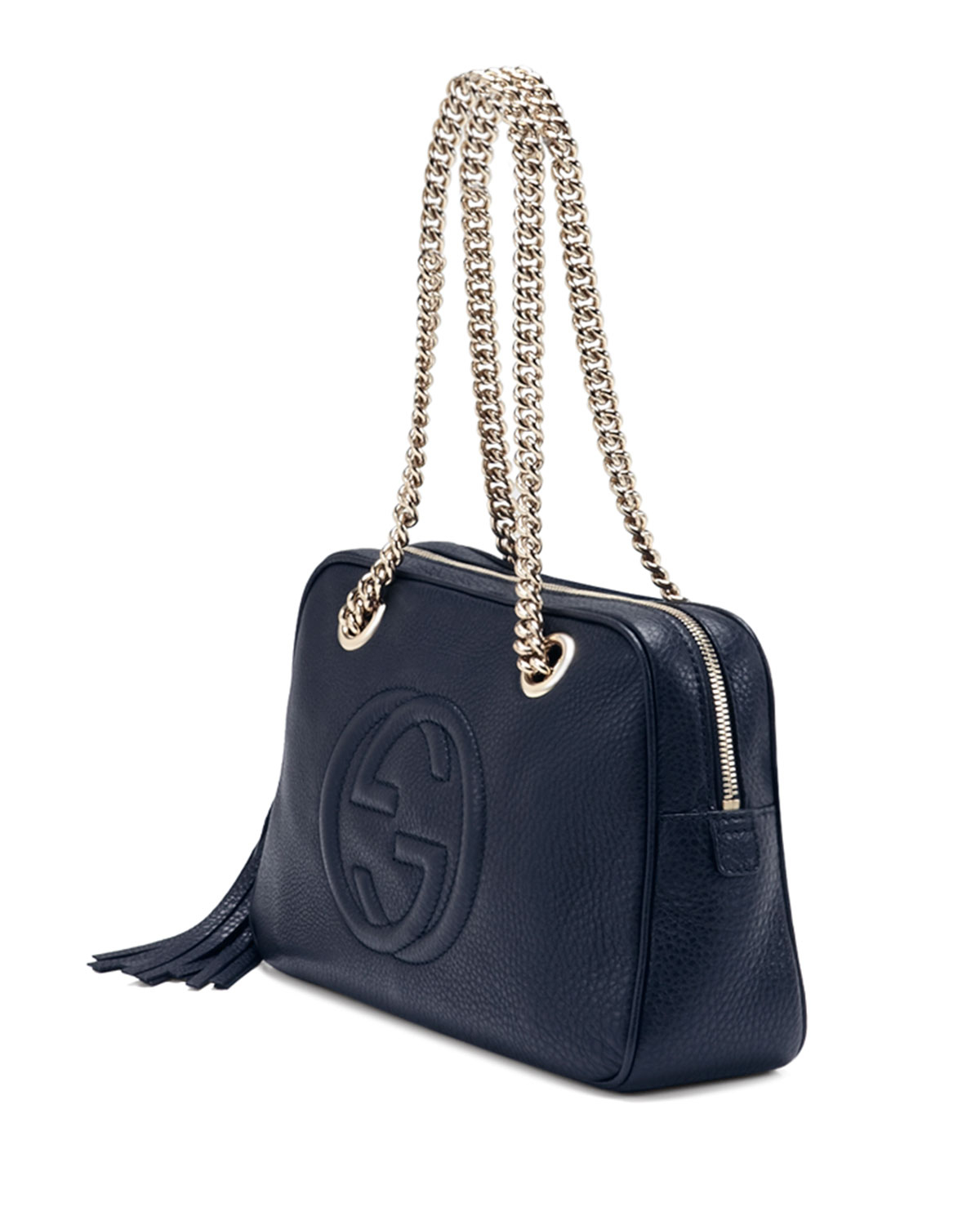 Gucci Soho Patent Leather Chain Shoulder Bag in Black - Lyst