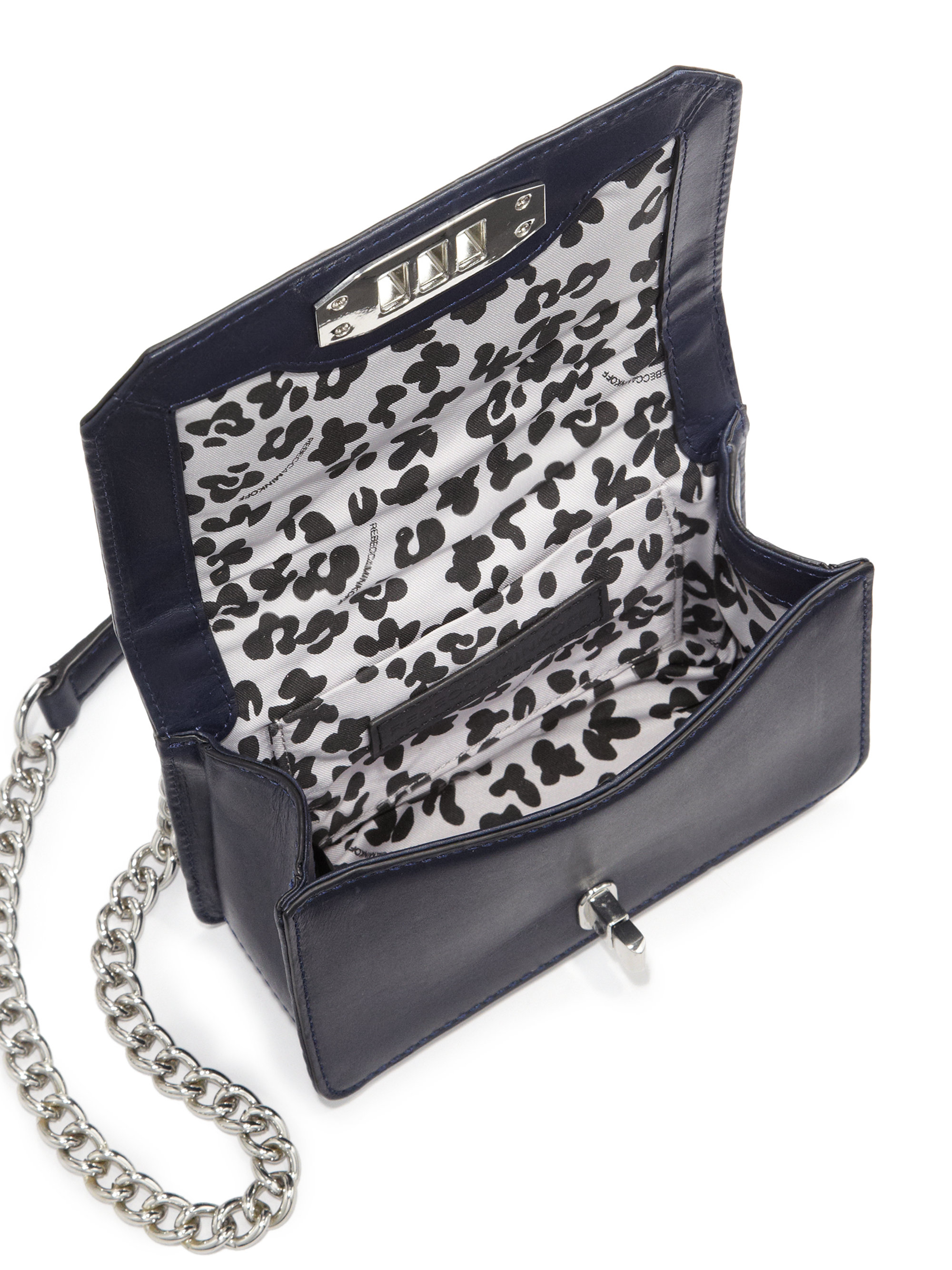 Rebecca Minkoff Mini Quilted Love Denim & Leather Crossbody Bag in Blue