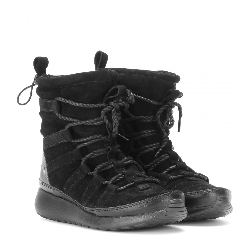 bordado Hierbas Que Nike Roshe One Hi Suede Sneaker Boots in Black | Lyst
