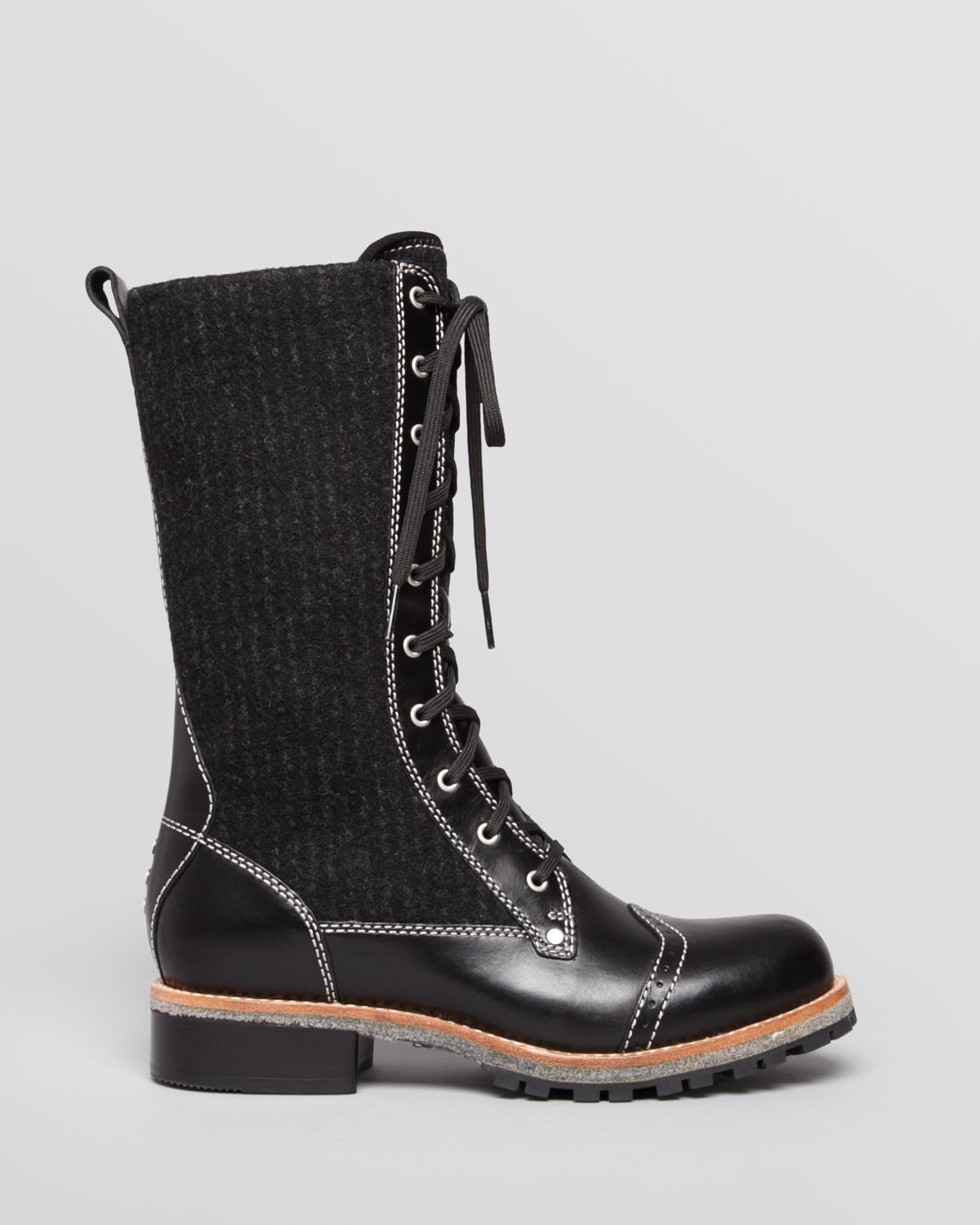 Woolrich Lace Up Lug Sole Boots in Black (Metal/Conductor Stripe) | Lyst