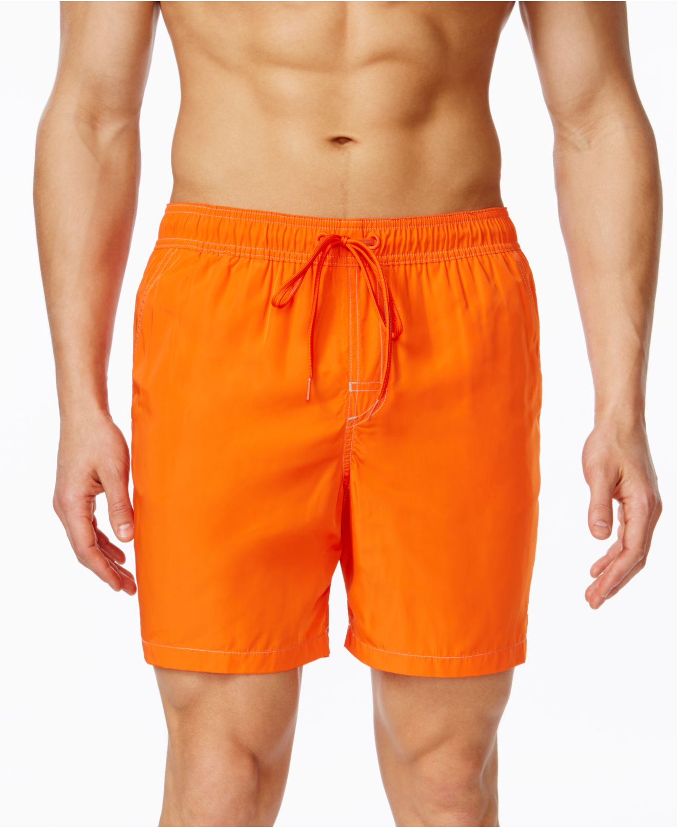 Calvin klein Men's Uv Protection Quick Dry Swim Trunks in Orange for ...