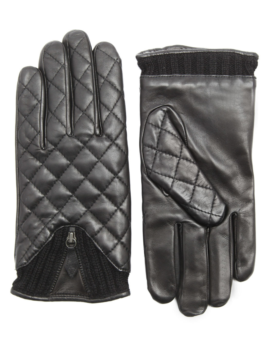 Agnelle Style Quilted Black Gloves in Black for Men Lyst