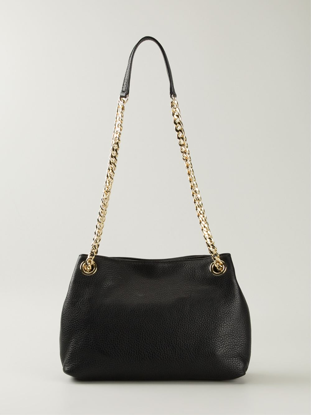 michael kors black bag with gold chain