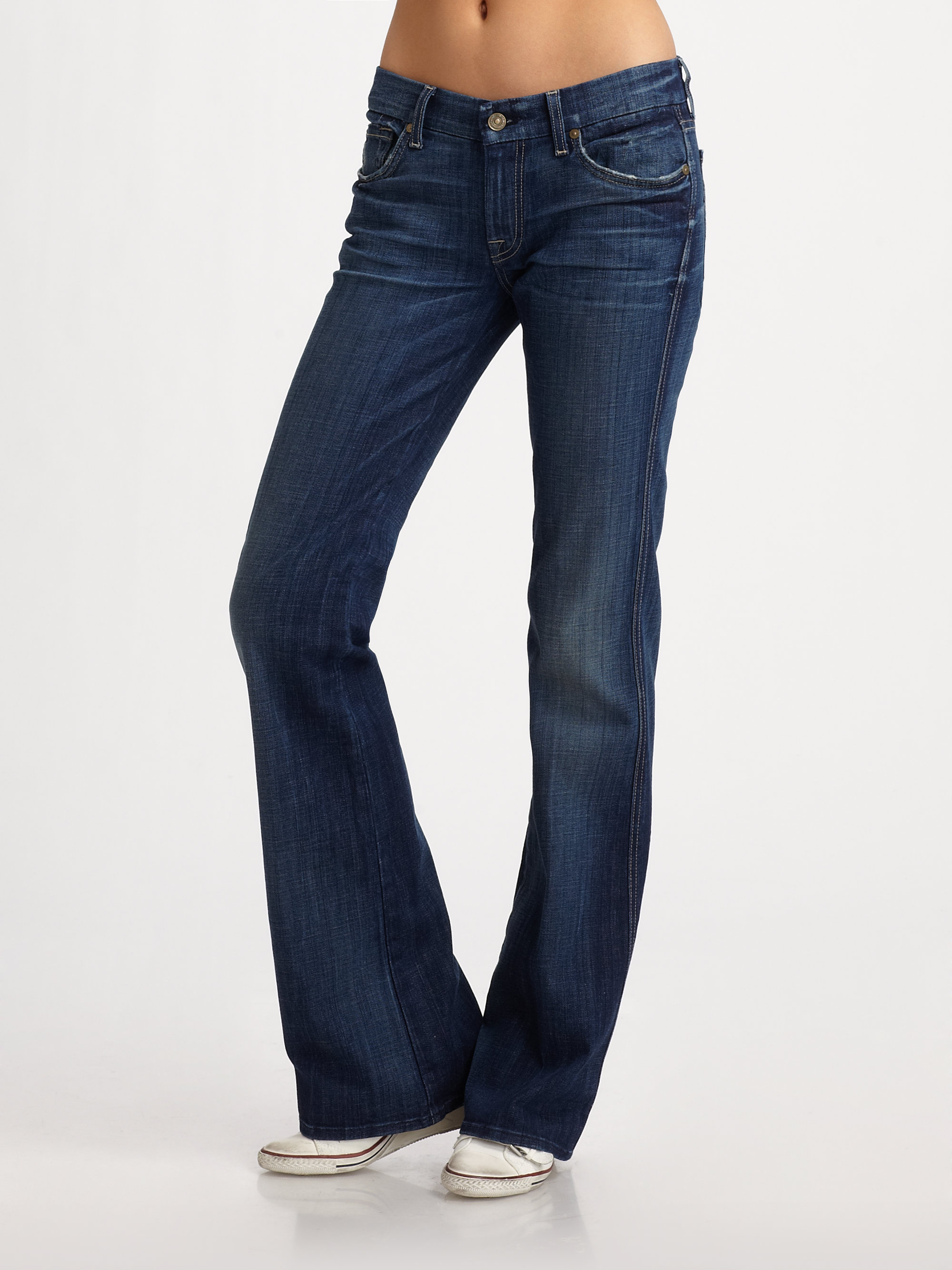 7 for all mankind Studded A Pocket Jeans in Blue (EARHEART) | Lyst