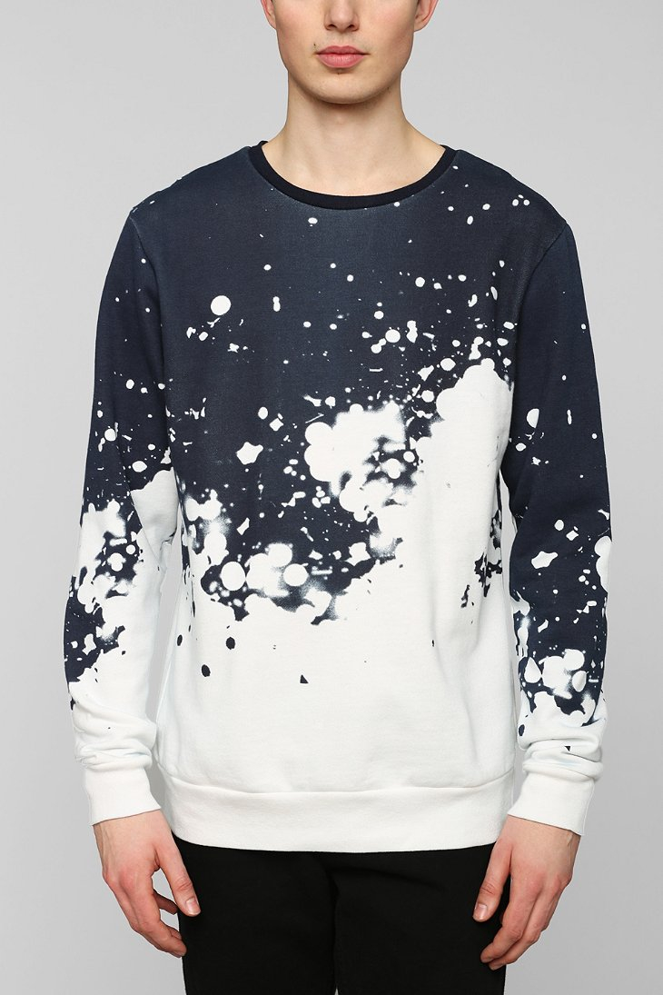 Urban Outfitters Classic Bleached Sweatshirt in Navy (Blue) for Men - Lyst