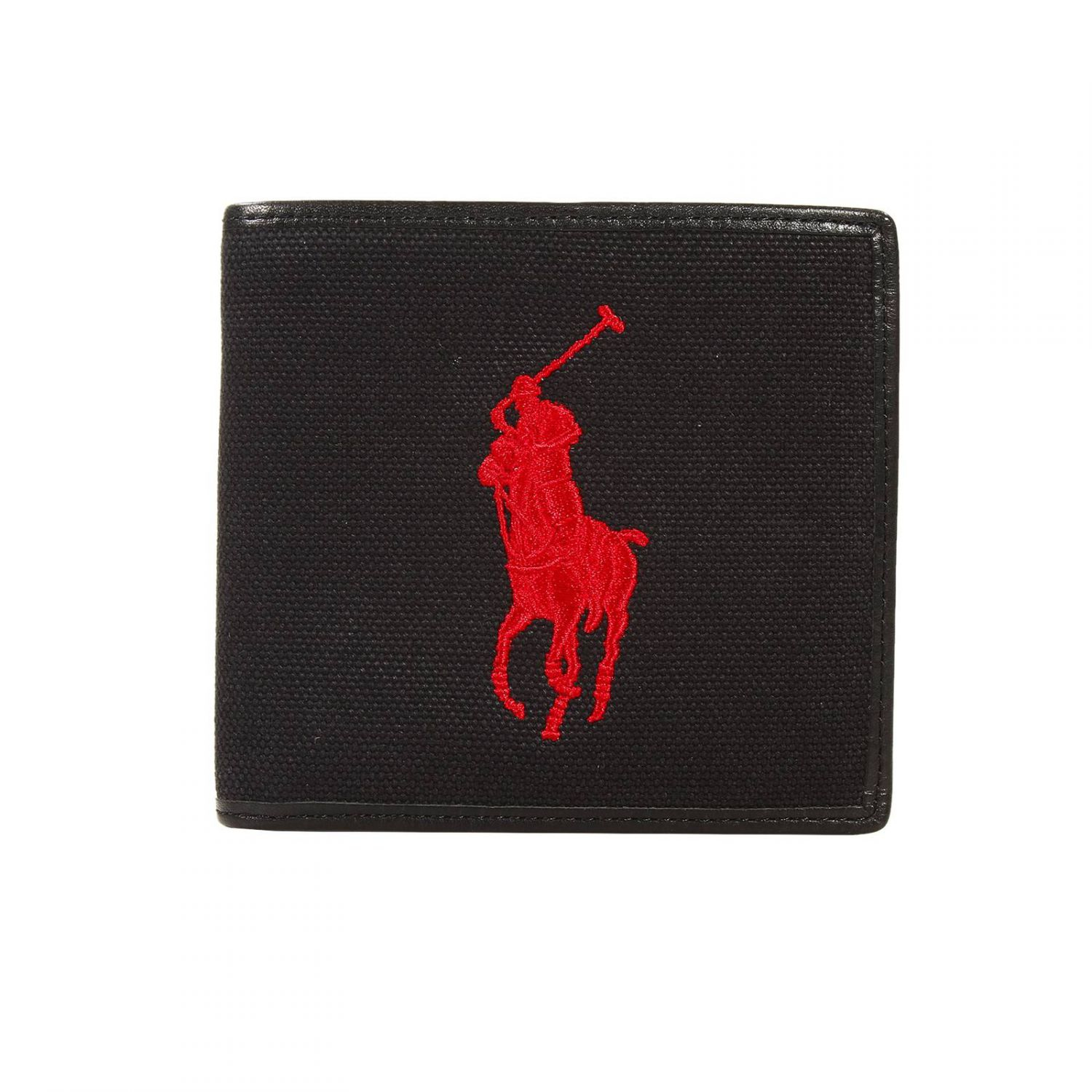 Polo Ralph Lauren Wallet Leather And Canvas With Big Pony Embroidery Credit  Cards Slots in Black for Men | Lyst