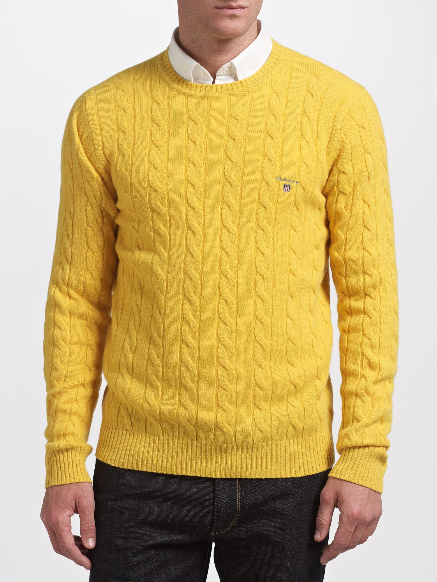 mens gant cable knit jumper