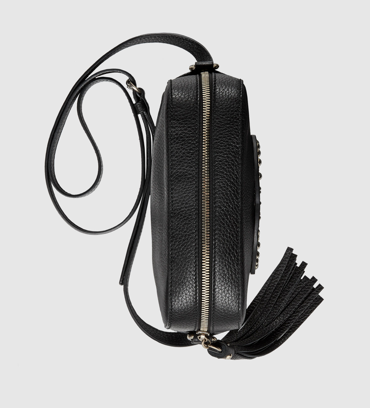 soho small leather disco bag black