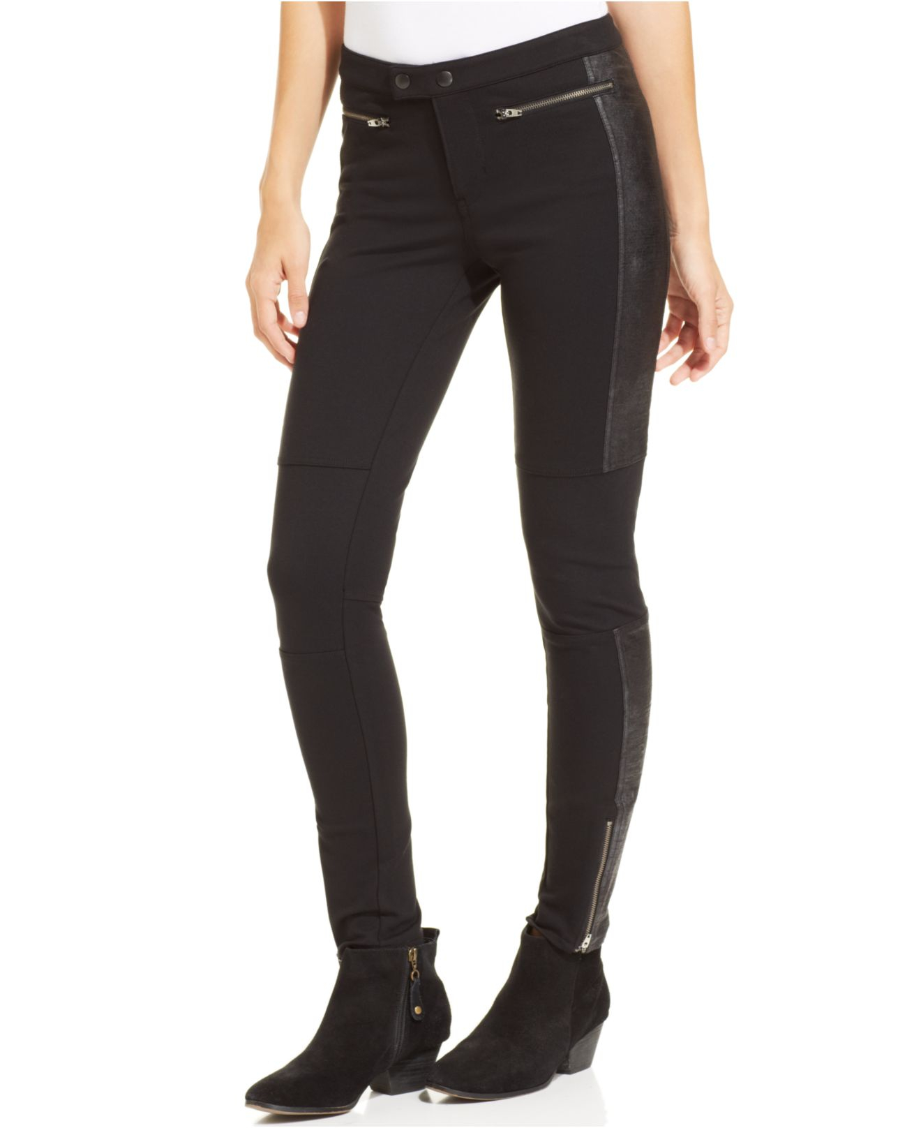 calvin klein leather leggings