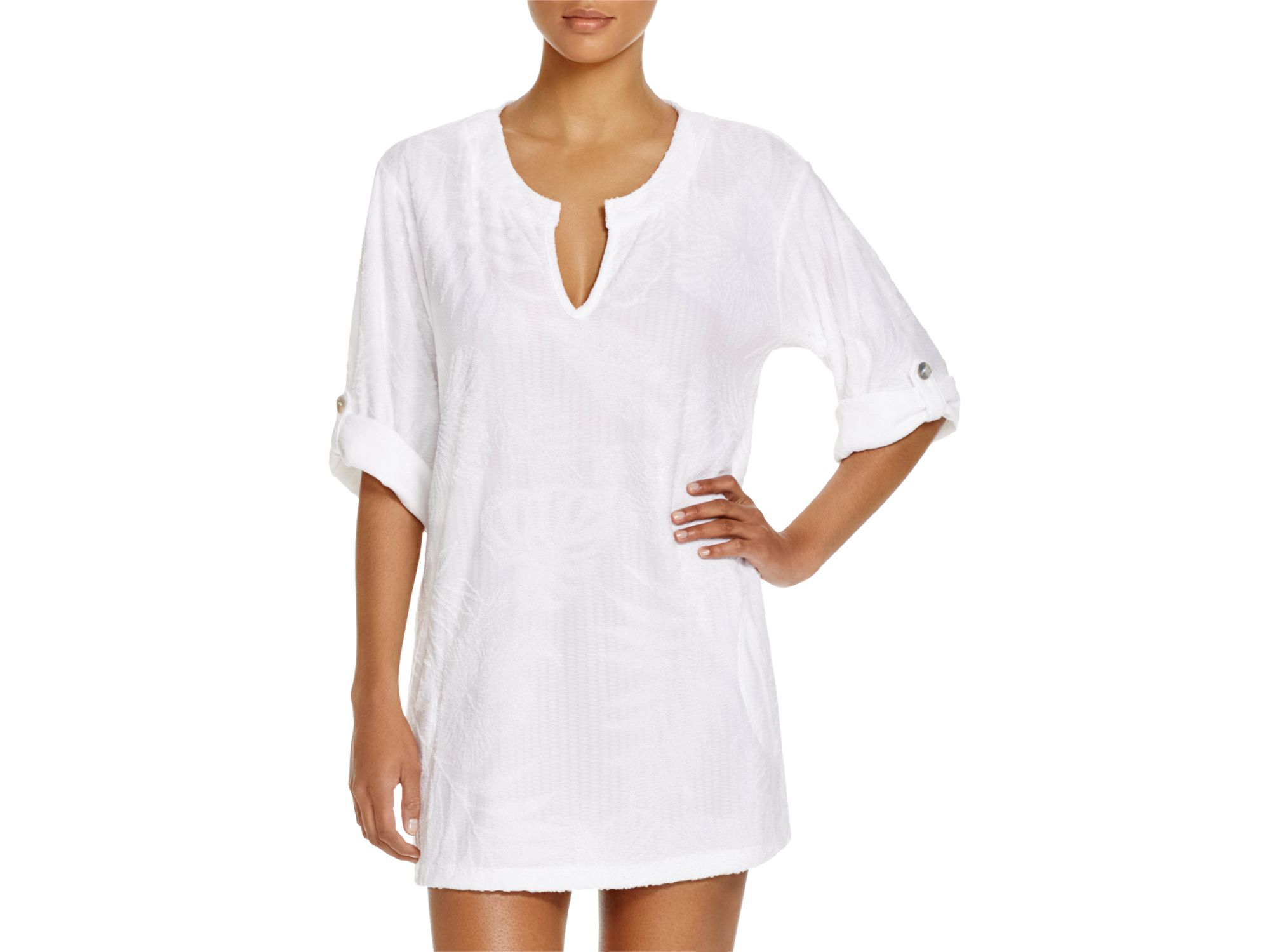 white long swim cover up