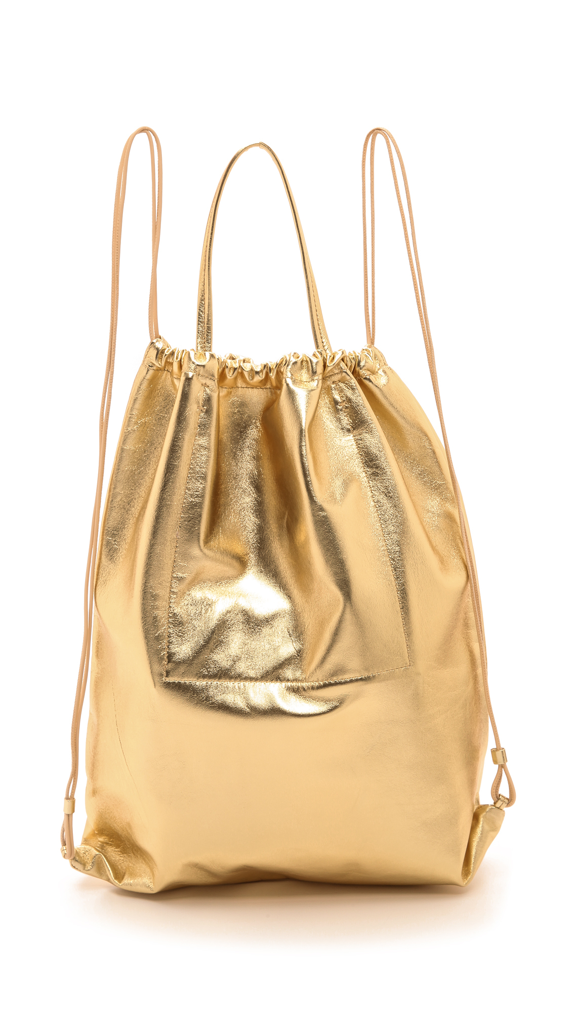 gold drawstring backpack