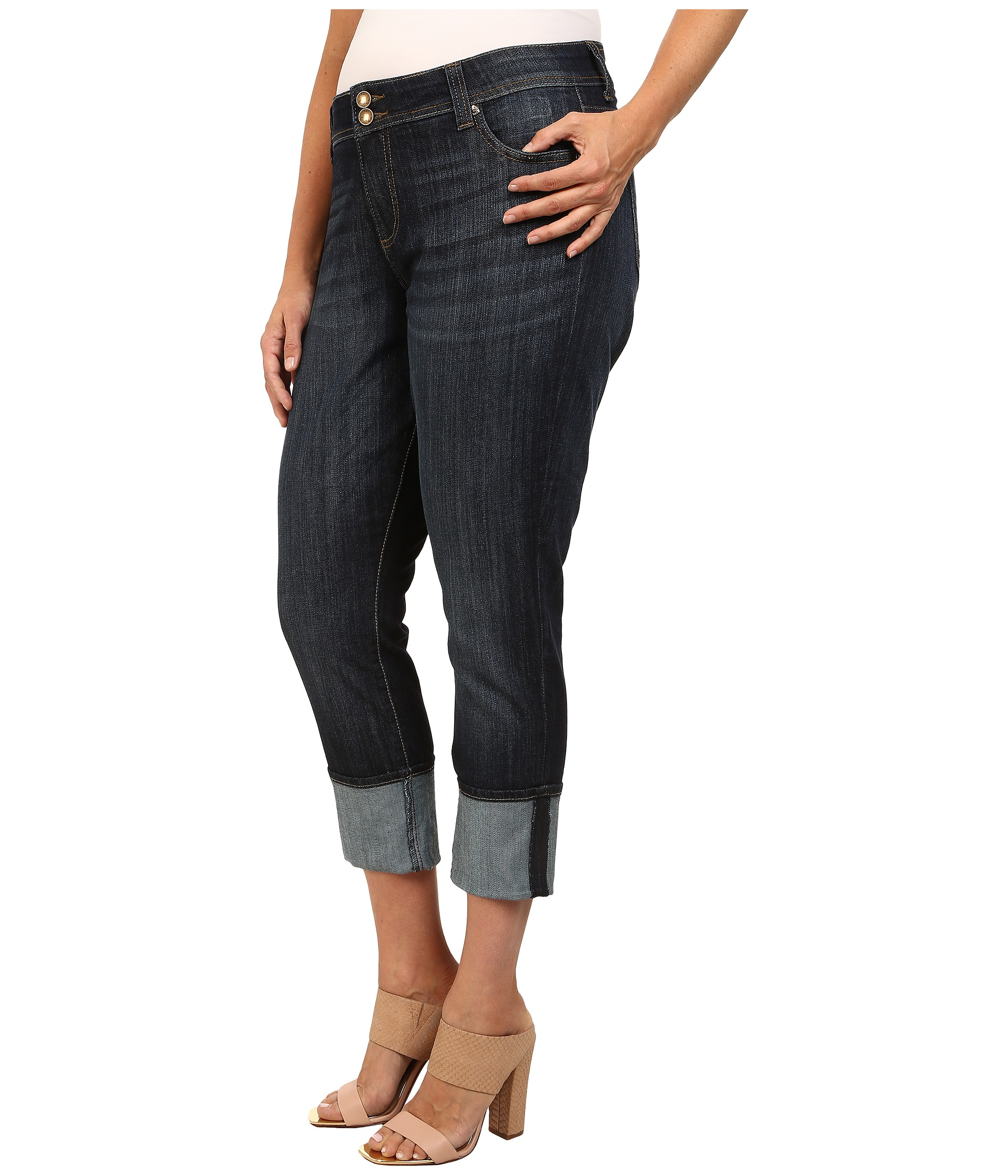 plus size cuffed jeans