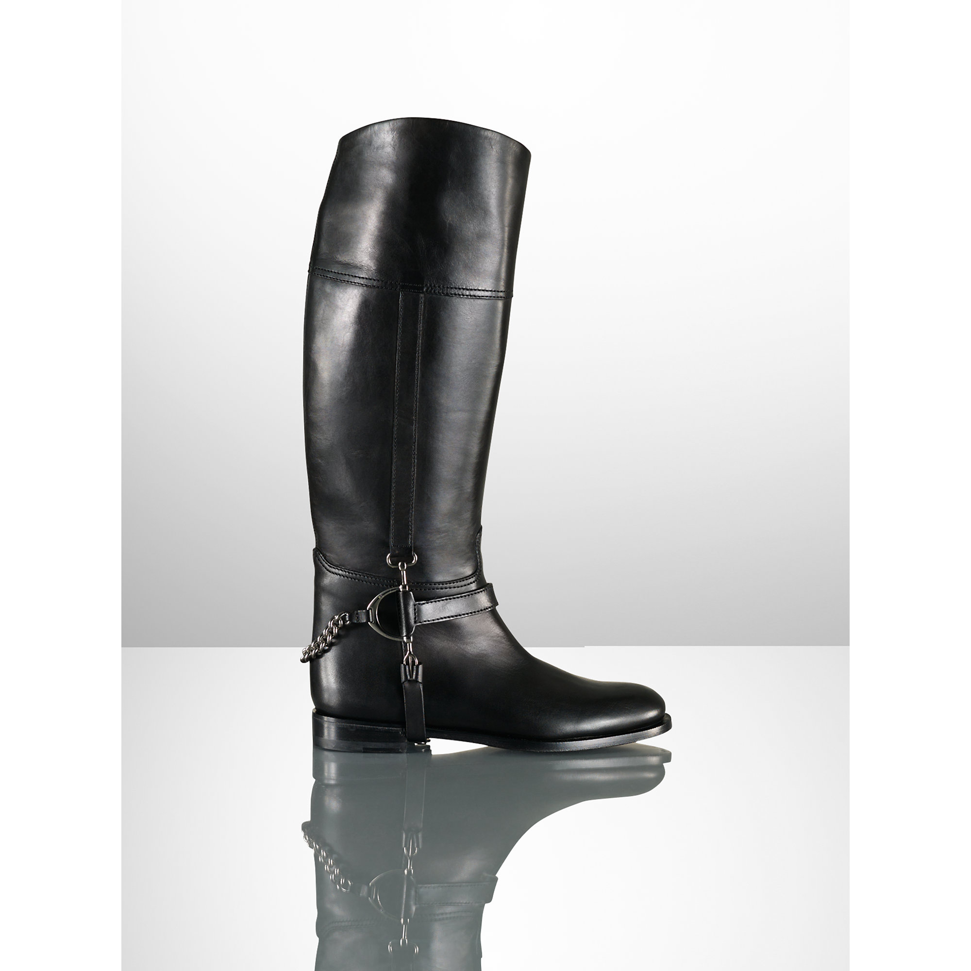 ralph lauren black riding boots