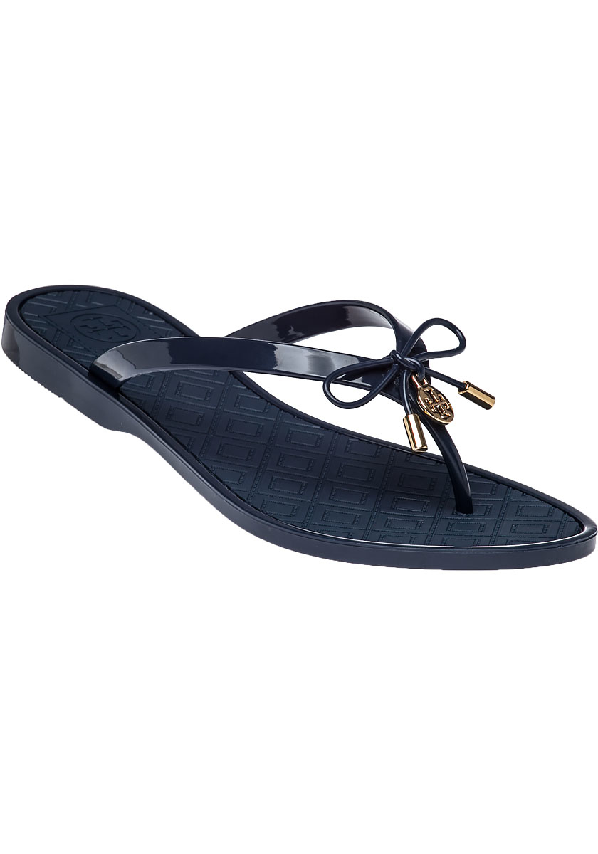 navy tory burch flip flops