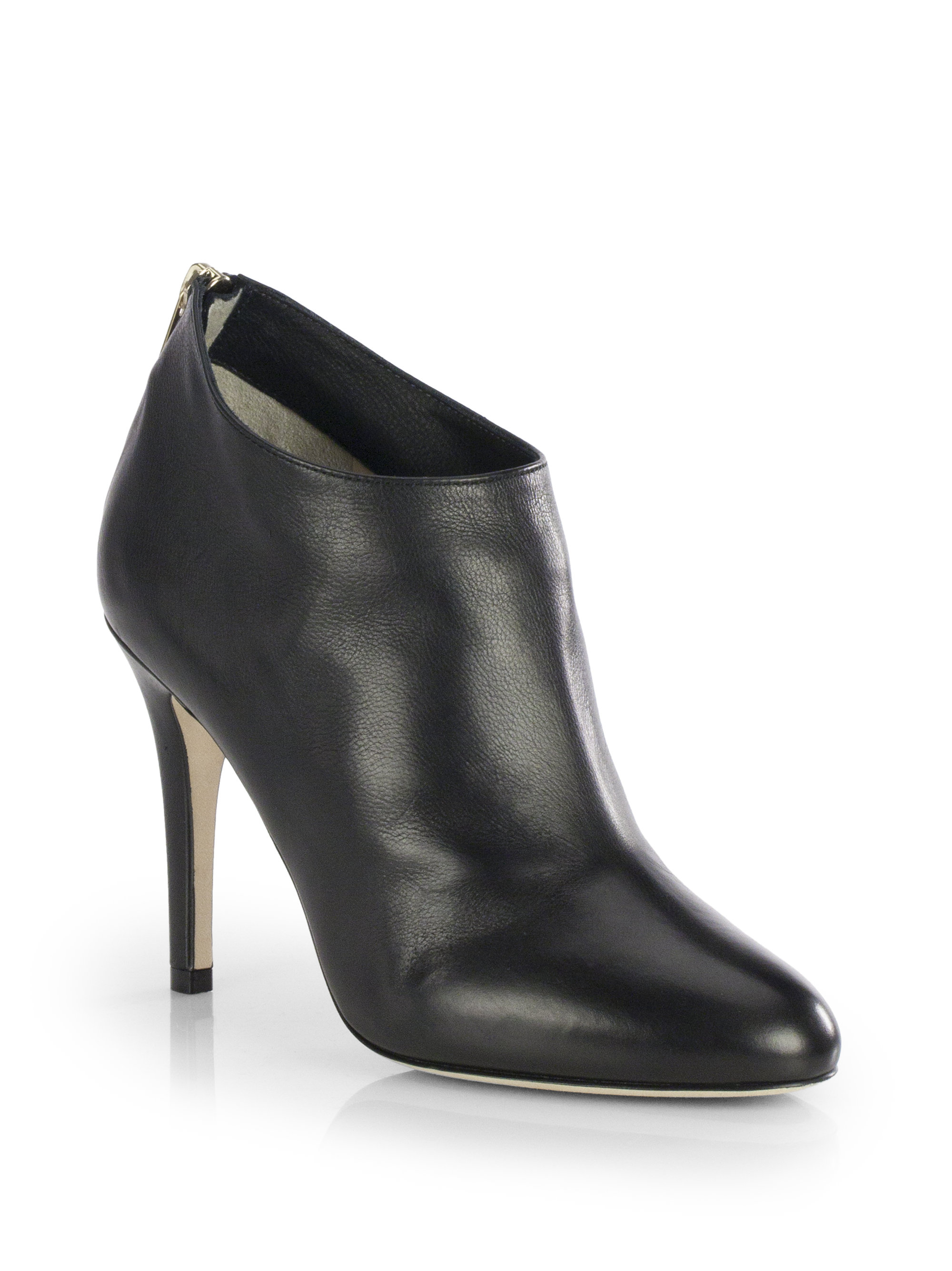 Jimmy Choo Mendez Leather Booties In Black Lyst Jimmy choo's 'mendez' boots are crafted in italy from soft suede and covered with silver studs. mendez leather booties