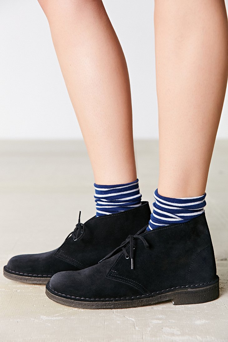clarks desert boots black suede