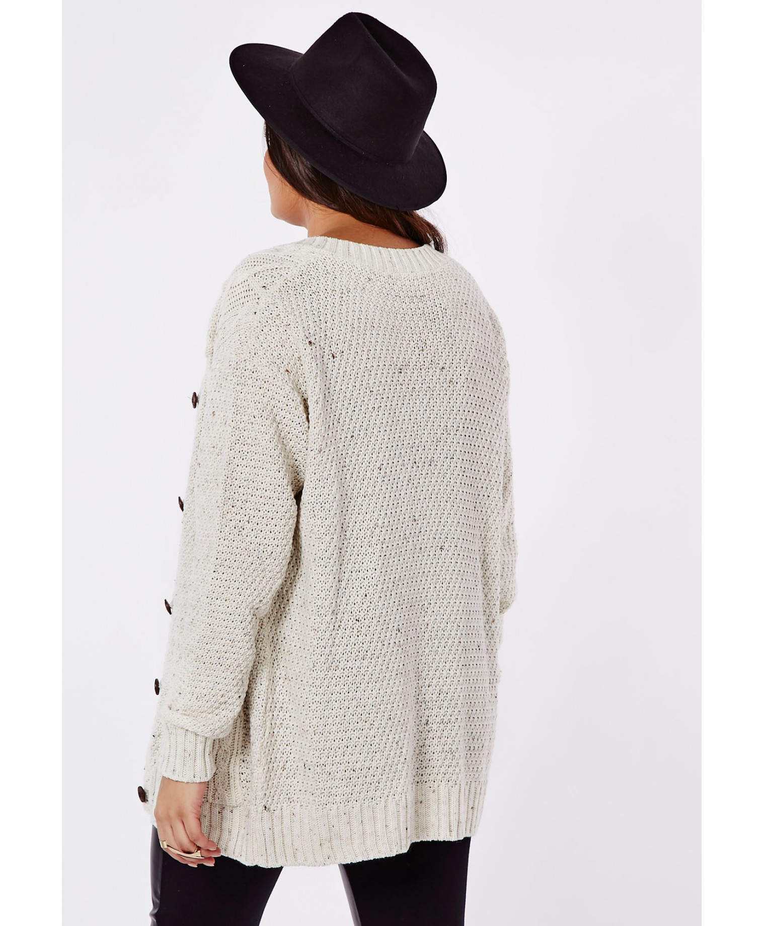 Missguided Plus Size Longline Chunky Knit Cardigan Cream in Natural - Lyst