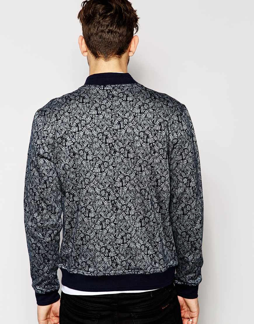 Ted Baker Reversible Floral Sweat Bomber in Blue for Men | Lyst