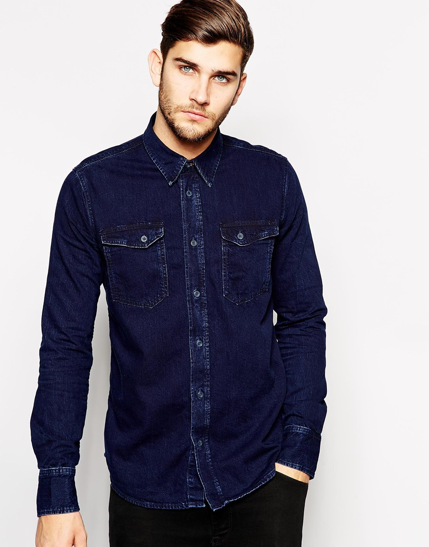 navy blue jeans shirt