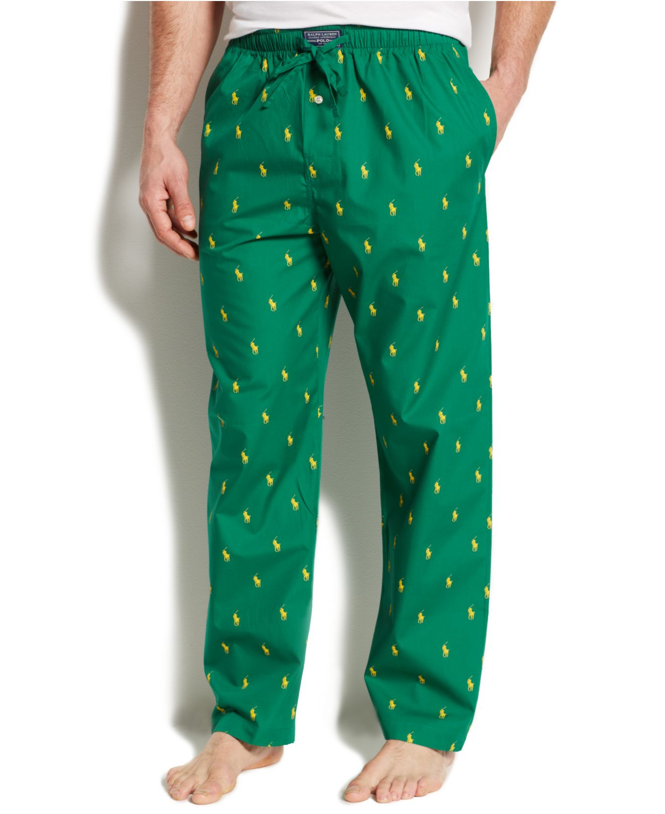 Polo Ralph Lauren Allover Pony Pajama Pants in Green for Men | Lyst