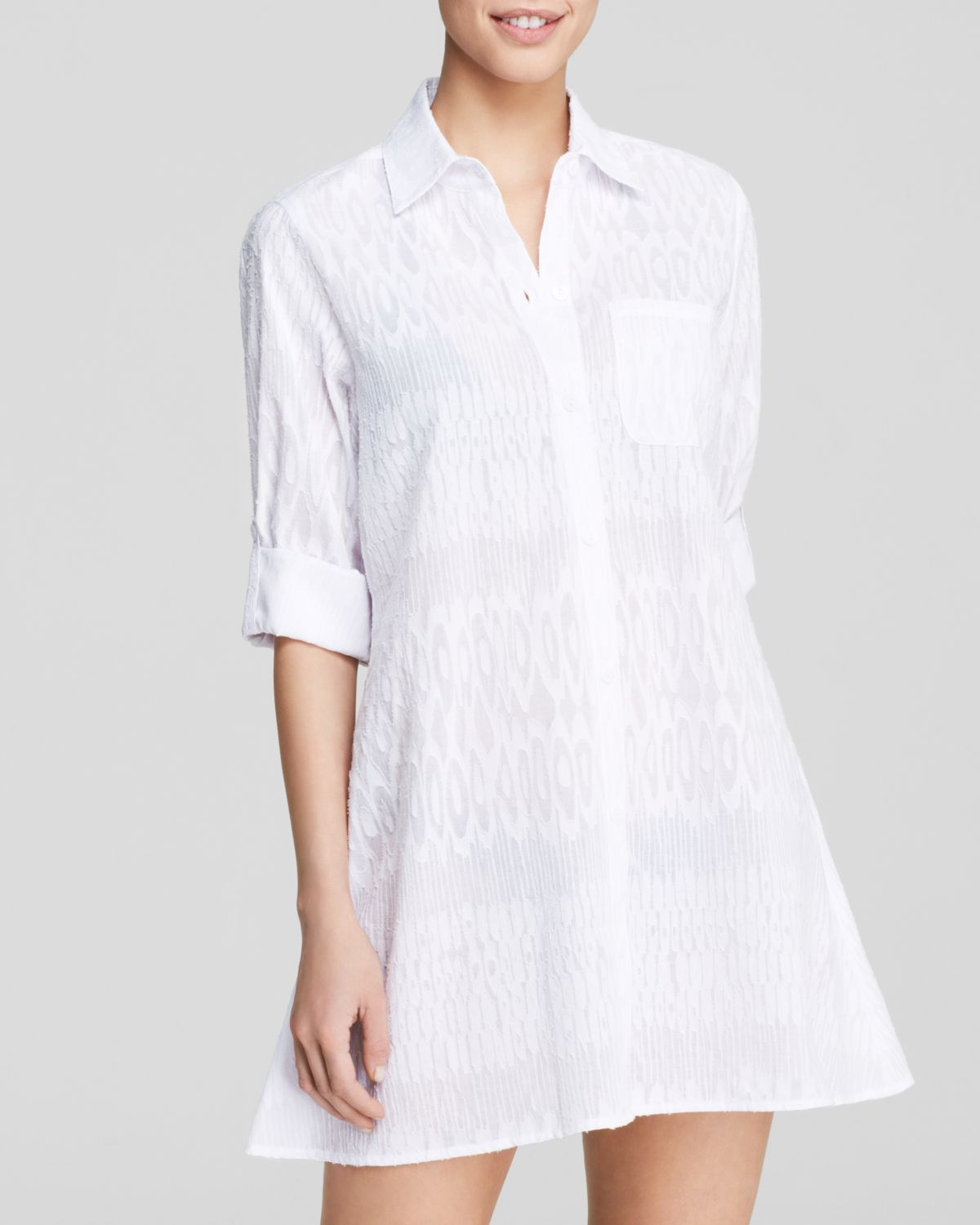 white button down swim cover up