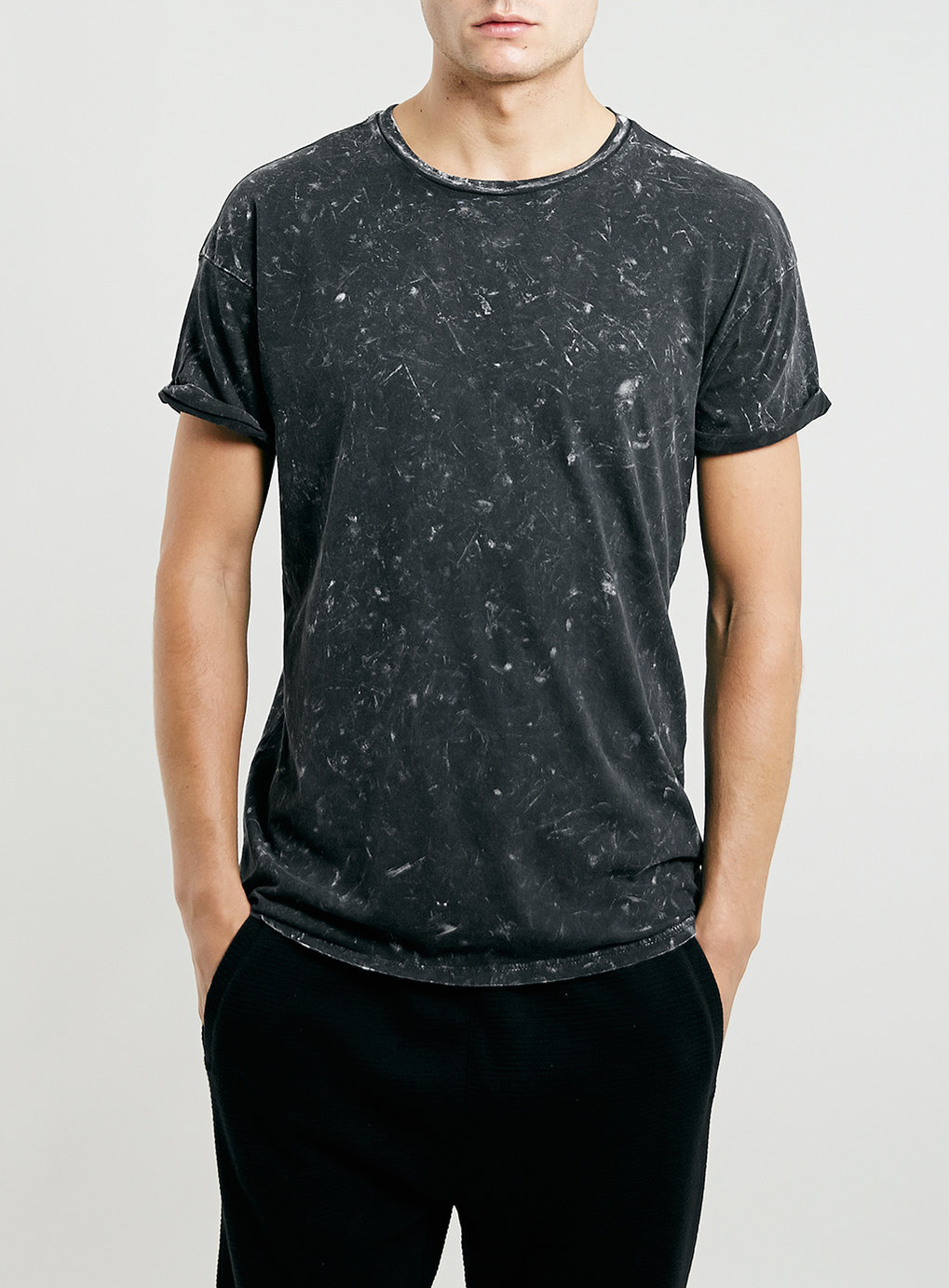 LAC Acid Wash Roller Fit T-Shirt in Black for Men - Lyst
