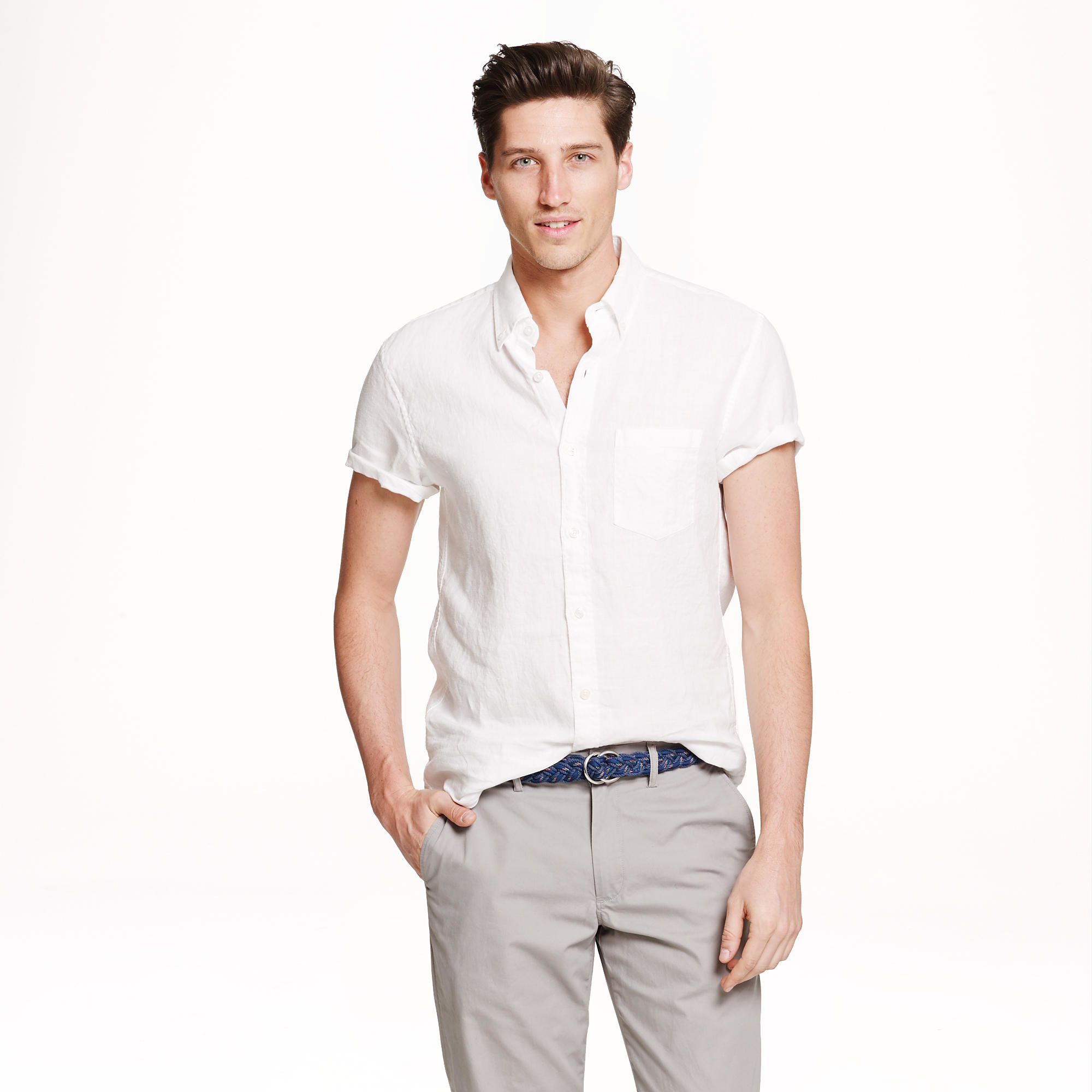 J crew white linen shirt Clearance