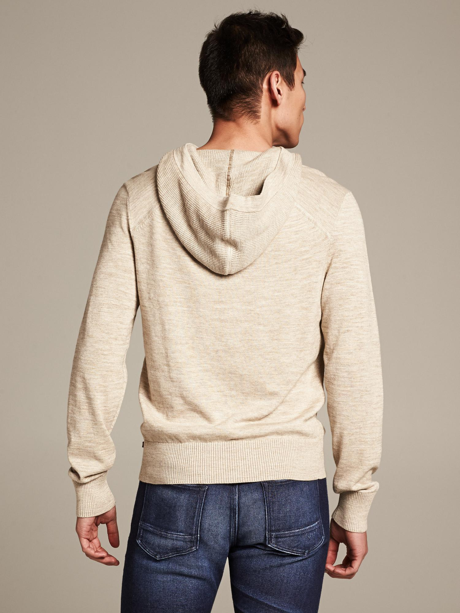 Lyst - Banana Republic Heritage Rib-Knit Hooded Pullover in Natural for Men