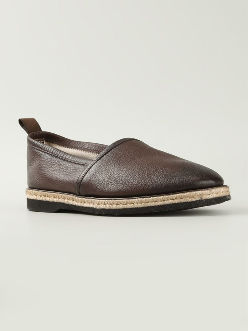 Santoni Leather Espadrilles in Brown for Men | Lyst