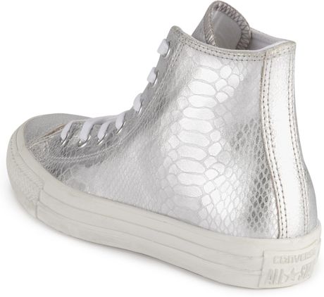 black and silver high tops
