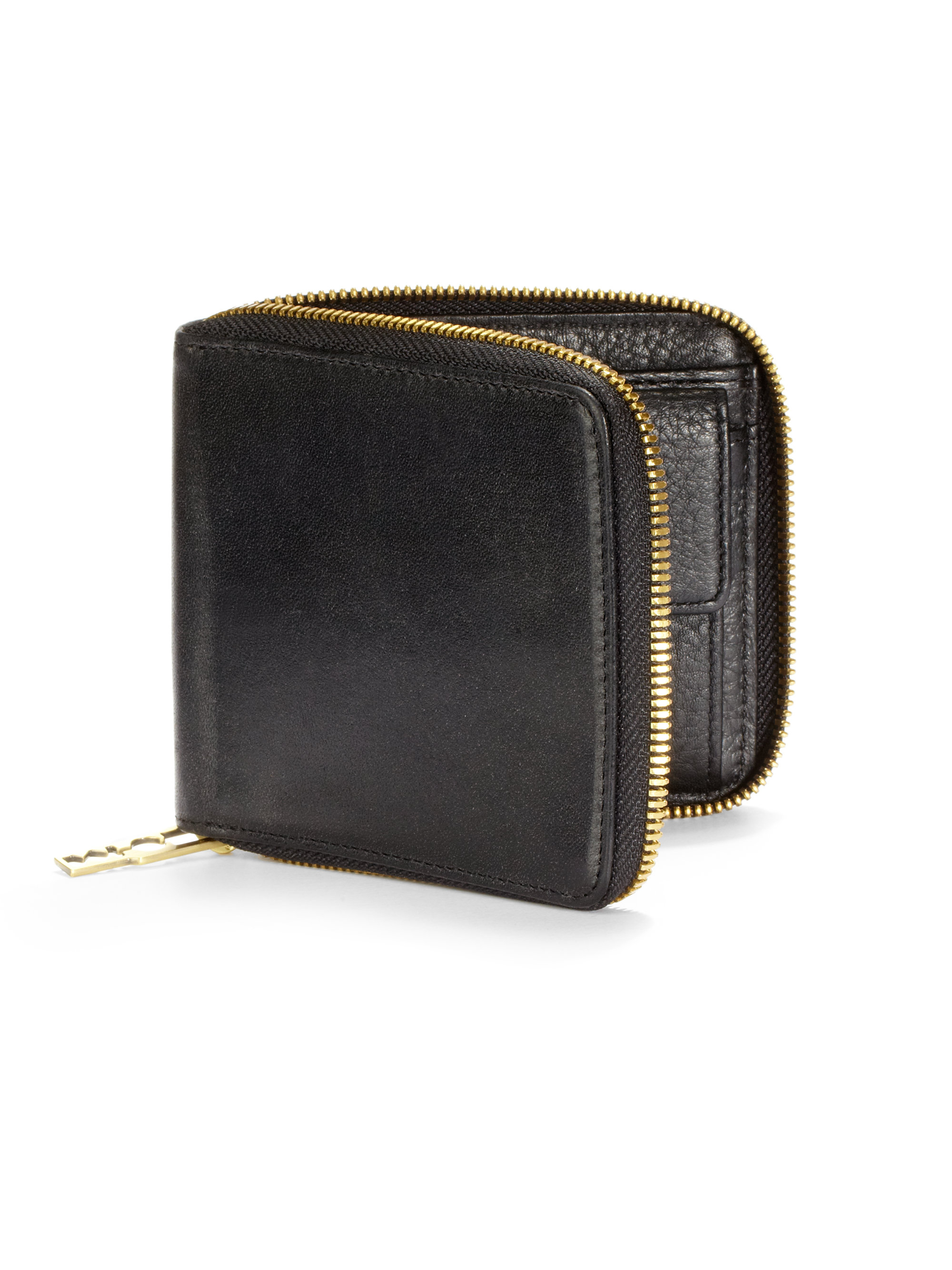 McQ Leather Zip Around Wallet in Black for Men - Lyst