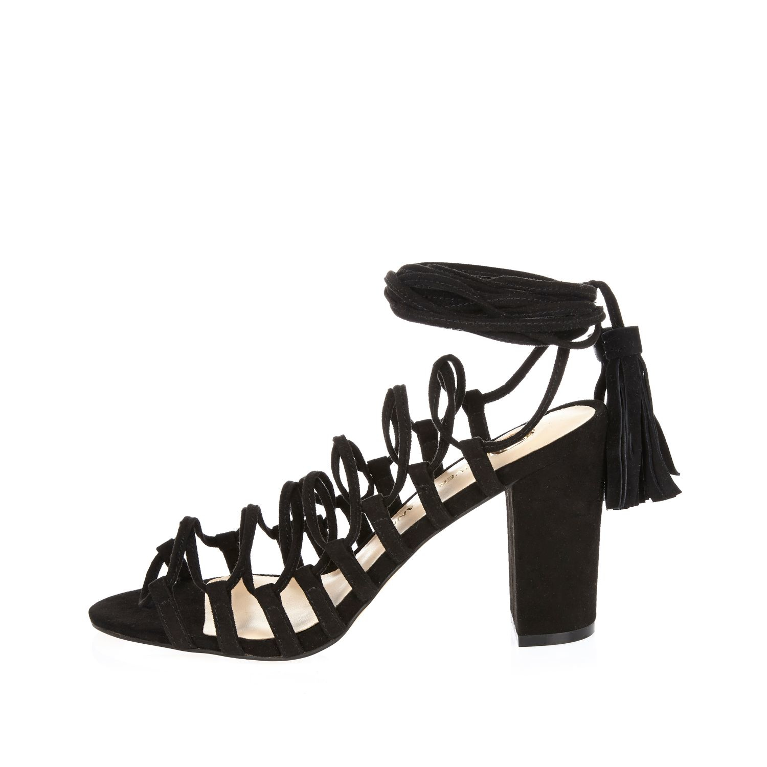 river island black high heels