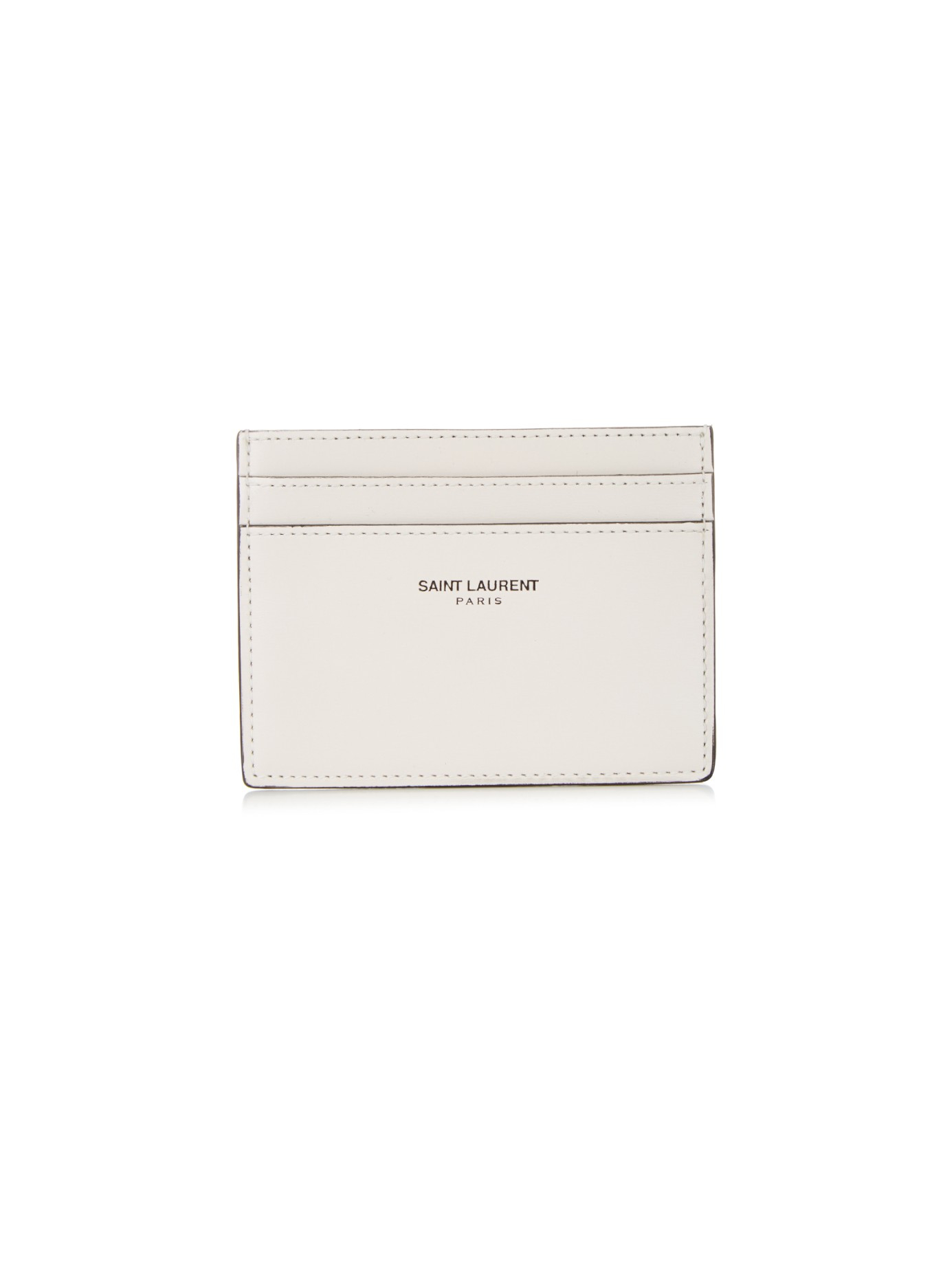 Monogram Leather Card Holder in White - Saint Laurent