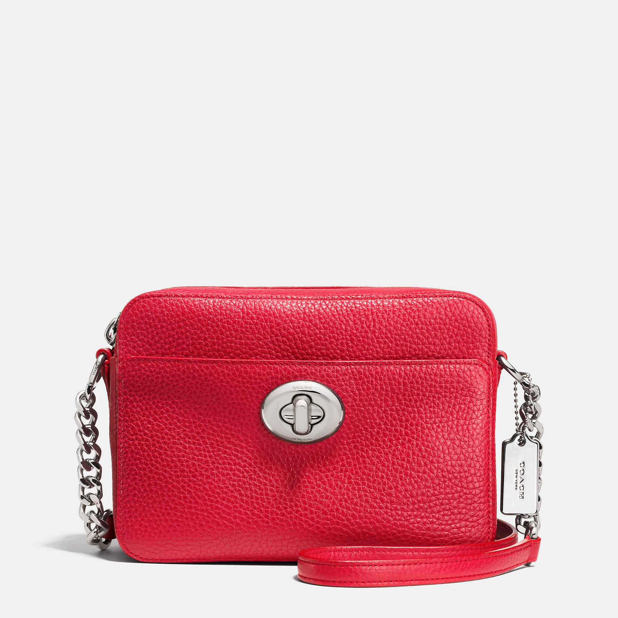 COACH Turnlock Camera Leather Shoulder Bag in Metallic Lyst