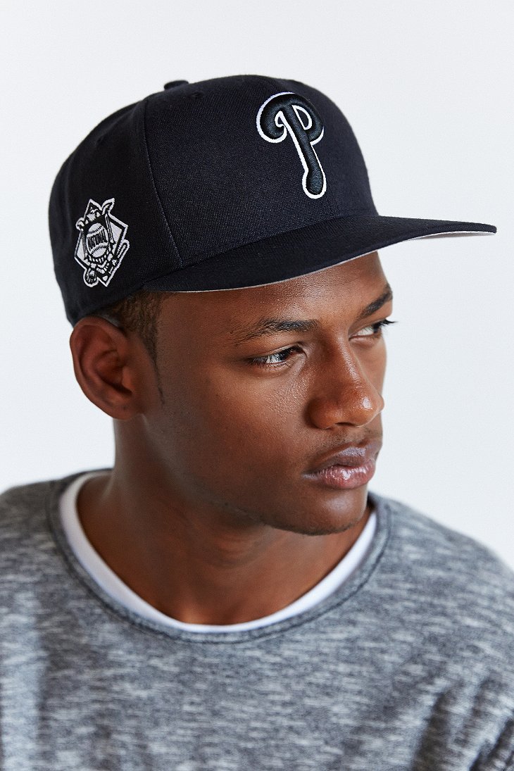 47 Brand Sure Shot Phillies Snapback Hat in Black & White (Black) for Men |  Lyst