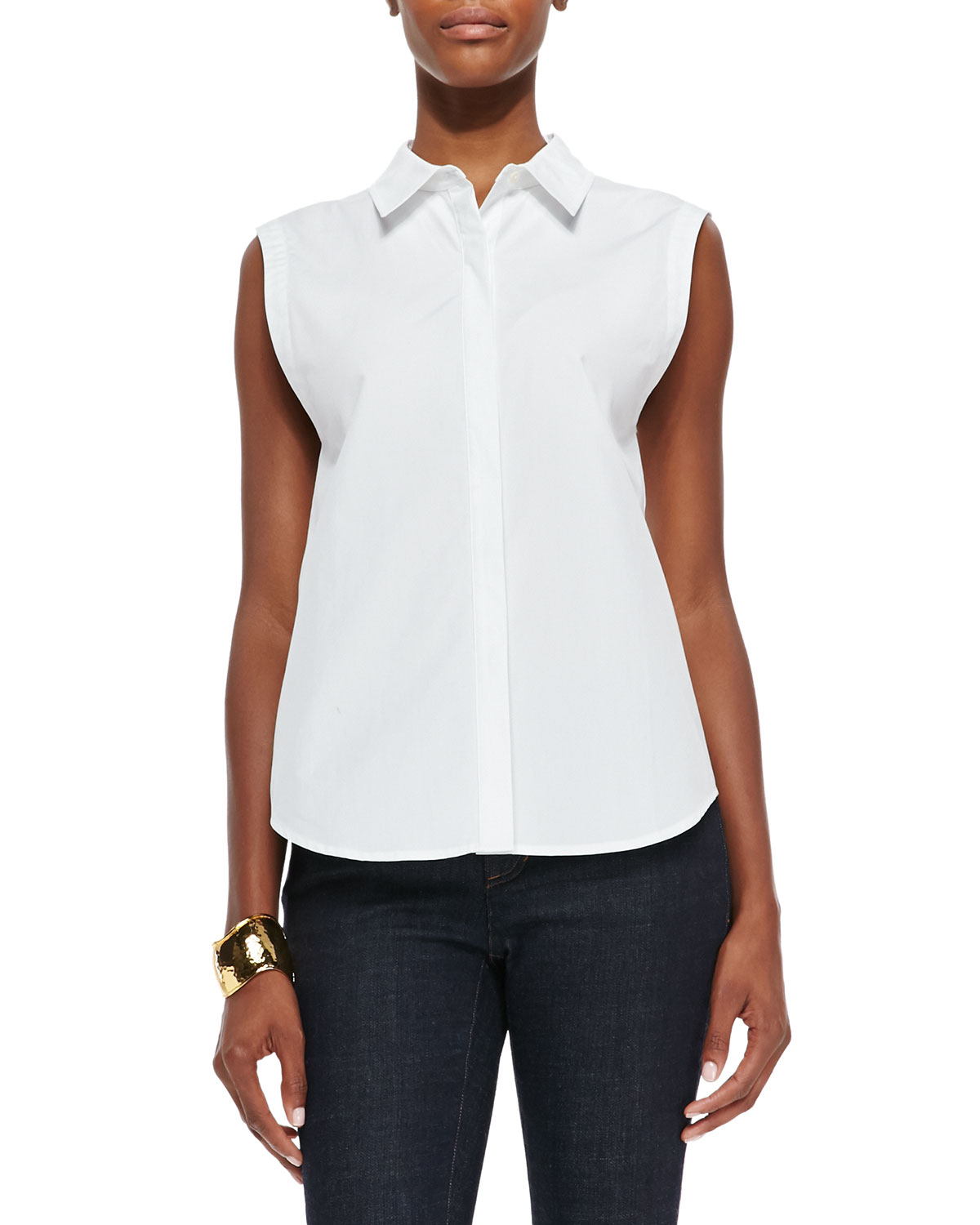 Eileen Fisher Fisher Project Organic Cotton Sleeveless Shirt In