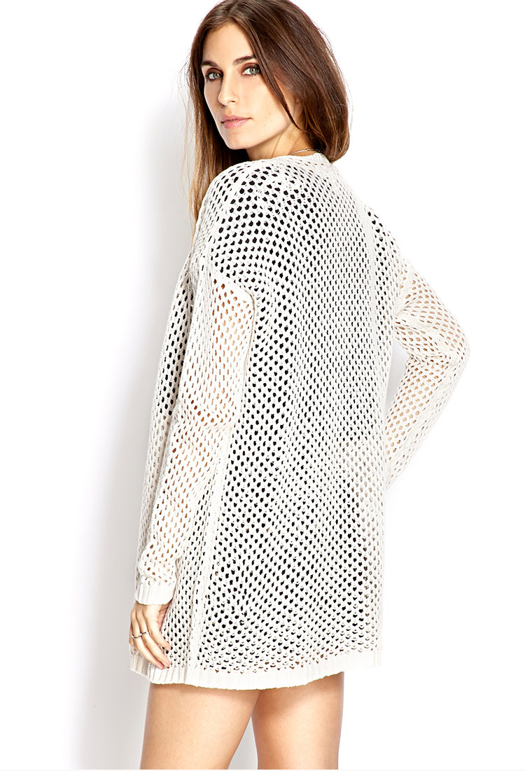 long open knit cardigan